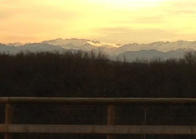 Vue sur les Pyrénées depuis le Thoumas.