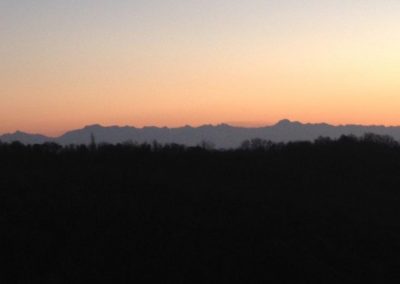 Vue sur les Pyrénées depuis le centre du Thoumas.